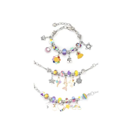 Zestaw Do Tworzenia Robienia Biżuterii, Bransoletek, Charmsy, Zawieszki, Koraliki TĘCZOWY MIX + Etui-1650869