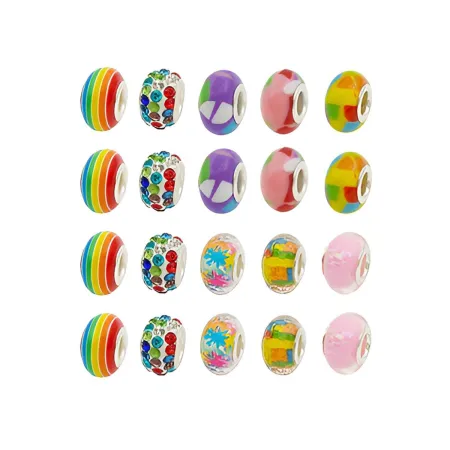 Zestaw Do Tworzenia Robienia Biżuterii, Bransoletek, Charmsy, Zawieszki, Koraliki TĘCZOWY MIX + Etui-1650873