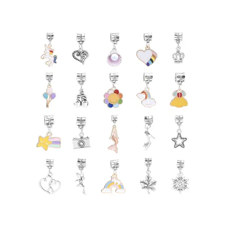 Zestaw Do Tworzenia Robienia Biżuterii, Bransoletek, Charmsy, Zawieszki, Koraliki TĘCZOWY MIX + Etui-1650874