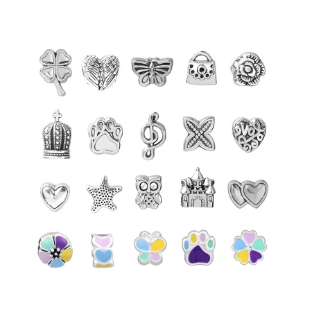 Zestaw Do Tworzenia Robienia Biżuterii, Bransoletek, Charmsy, Zawieszki, Koraliki TĘCZOWY MIX + Etui-1650875