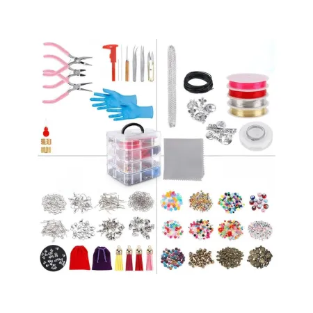 Zestaw Do Tworzenia Robienia Biżuterii, Bransoletek, Charmsy, Zawieszki, Koraliki 2062el. Kuferek-1650894