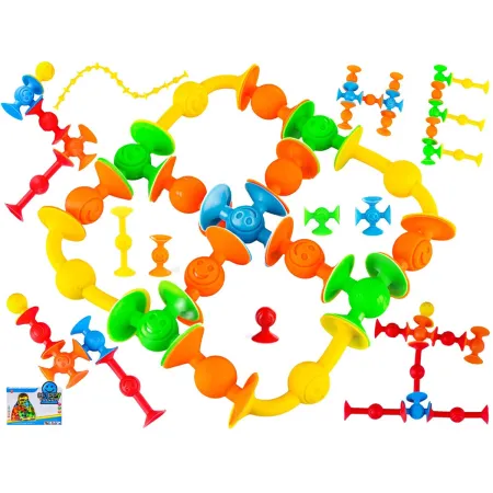 Klocki Konstrukcyjne, Kolorowe Silikonowe Przyssawki, Wesołe Buźki 29 Sztuk