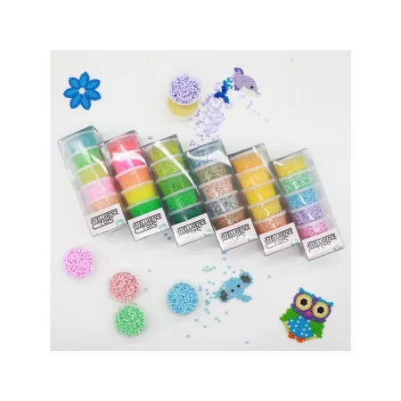 Koraliki Do Prasowania 3000szt, Prasowanki, Do Prasowanek, 6 Kolorów, Zapas - PASTELOWE SZAROŚCI I BEŻE-1651113