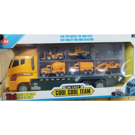 Ciężarówka, Transporter + Auta, Otwierana Laweta, Pojazdy Budowlane 7w1 Przecena 1-1651145