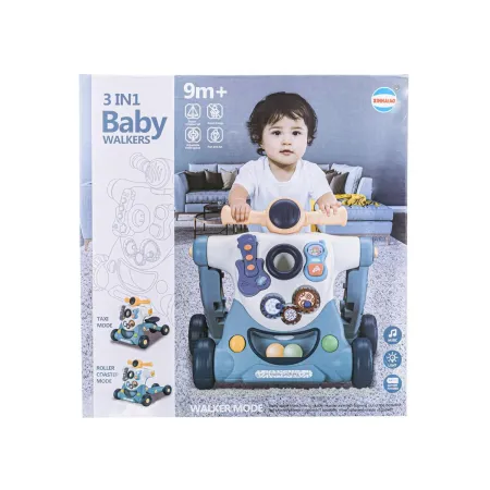 Chodzik Edukacyjny 3w1 Pchacz  Hulajnoga Jeździk Niebieski Przecena 1