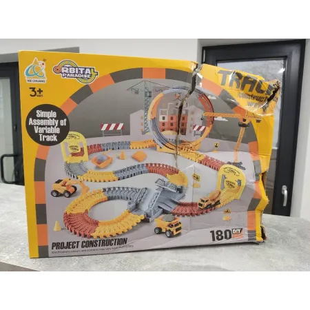 Duży Tor Samochodowy, Wyścigowy - Plac Budowy 180 El. Pętla, Dźwig, Resoraki Przecena 2-1651354