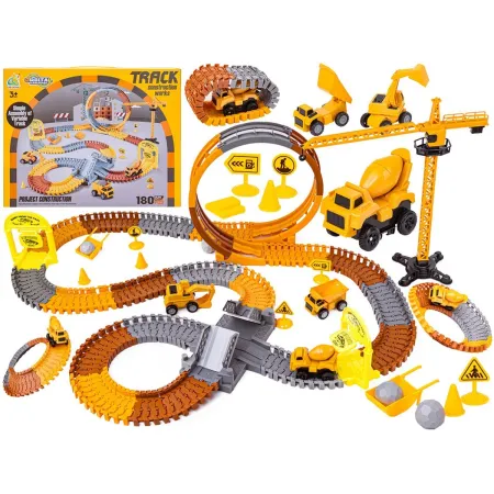 Duży Tor Samochodowy, Wyścigowy - Plac Budowy 180 El. Pętla, Dźwig, Resoraki Przecena 2-1651356