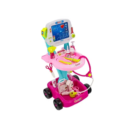 Wózek Lekarski Dla Dziewczynki Z Akcesoriami, Zestaw Doktora Różowy-1742628