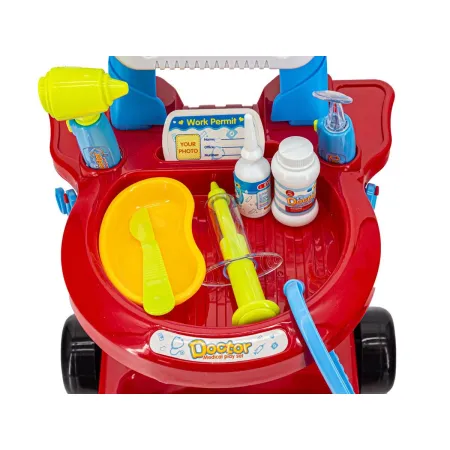 Wózek Lekarski Z Akcesoriami, Zestaw Doktora Czerwony-1742636