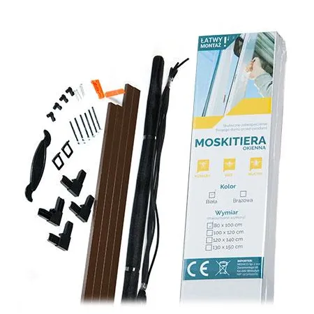 Moskitiera Okienna Brązowa 1,0 X 1,2m Moskitiery Siatka Na Komary-1866029