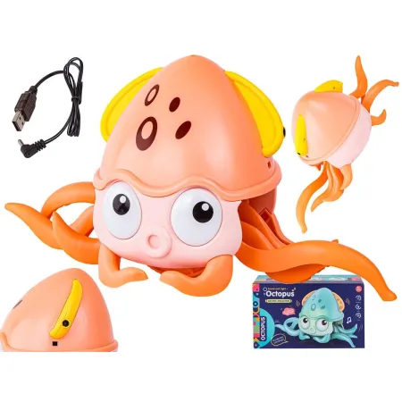 Uciekająca Pełzająca Ośmiornica, Interaktywna Zabawka, Świeci, Gra melodie Robot POMARAŃCZOWA Przecena 3-1874550