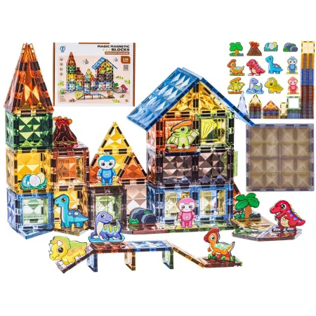 Konstrukcyjne Klocki Magnetyczne PARK DINOZAURÓW 116 El.
