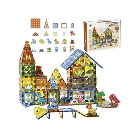 Konstrukcyjne Klocki Magnetyczne PARK DINOZAURÓW 116 El.-1876030