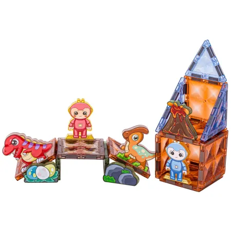 Konstrukcyjne Klocki Magnetyczne PARK DINOZAURÓW 90 El.-1876038