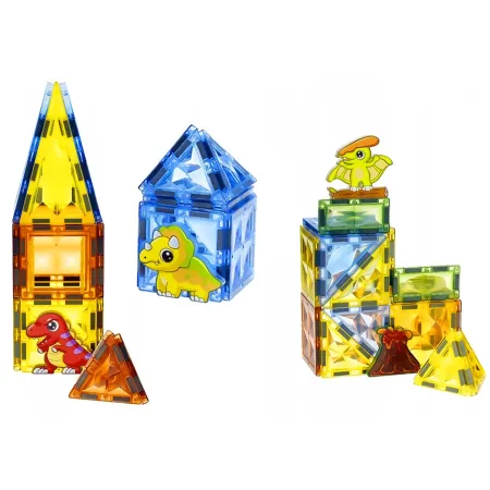 Konstrukcyjne Klocki Magnetyczne PARK DINOZAURÓW 90 El.-1876045