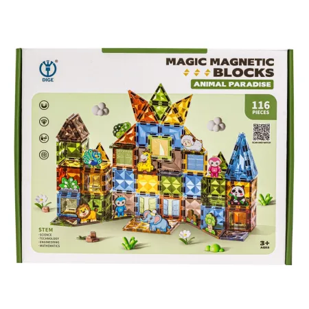 Konstrukcyjne Klocki Magnetyczne ZWIERZĘTA 116 El.-1876050