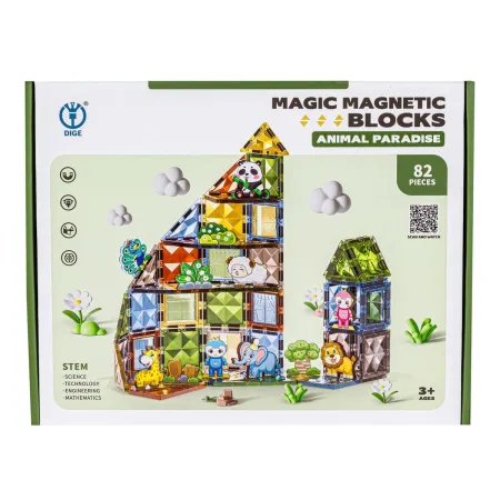 Konstrukcyjne Klocki Magnetyczne ZWIERZĘTA 82 El.-1876064