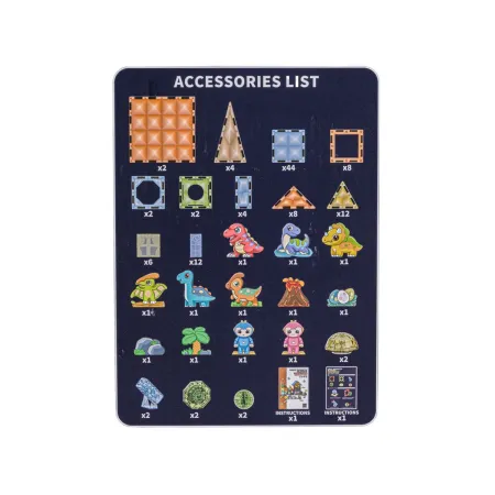 Konstrukcyjne Klocki Magnetyczne Świecące Elementy PARK DINOZAURÓW 124 El.-1876079