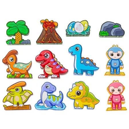 Konstrukcyjne Klocki Magnetyczne Świecące Elementy PARK DINOZAURÓW 124 El.-1876084