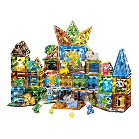 Konstrukcyjne Klocki Magnetyczne Świecące Elementy ZWIERZĘTA 124 El.-1876103