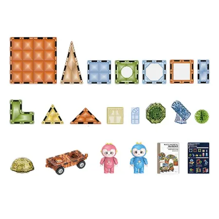 Konstrukcyjne Klocki Magnetyczne Świecące Elementy + Pojazdy 147 El.-1876118