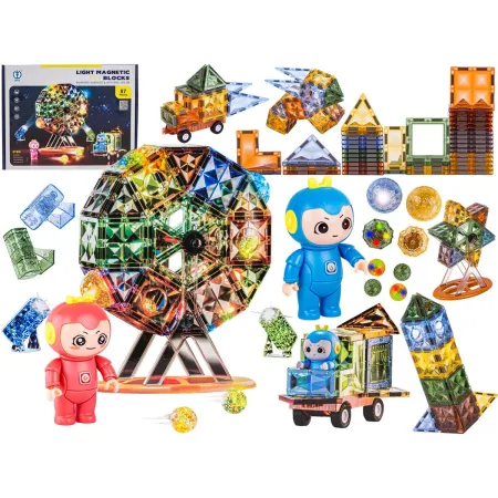 Konstrukcyjne Klocki Magnetyczne Świecące Elementy, Diabelski Młyn 87 El.