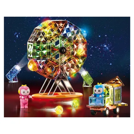 Konstrukcyjne Klocki Magnetyczne Świecące Elementy, Diabelski Młyn 87 El.-1876151