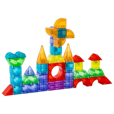 Klocki Magnetyczne, Konstrukcyjne, Świecące Elementy, Figury 3D 134 El.-1876157