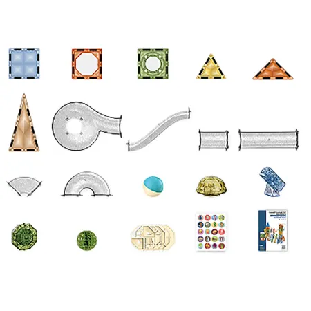 Klocki Magnetyczne Konstrukcyjne TOR KULKOWY Świecące Elementy 174 El. Kulodrom-1876196