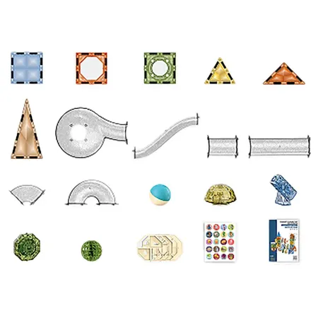 Klocki Magnetyczne Konstrukcyjne TOR KULKOWY Świecące Elementy 142 El. Kulodrom-1876202