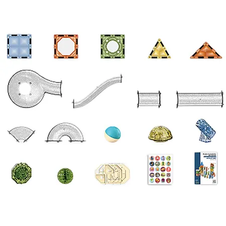 Klocki Magnetyczne Konstrukcyjne TOR KULKOWY Świecące Elementy 105 El. Kulodrom-1876207