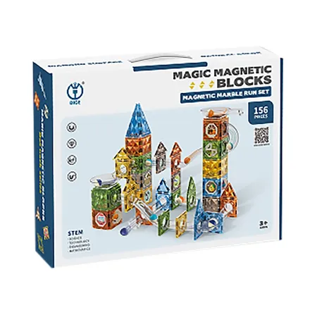 Klocki Magnetyczne Konstrukcyjne TOR KULKOWY 156 El. Kulodrom-1876222