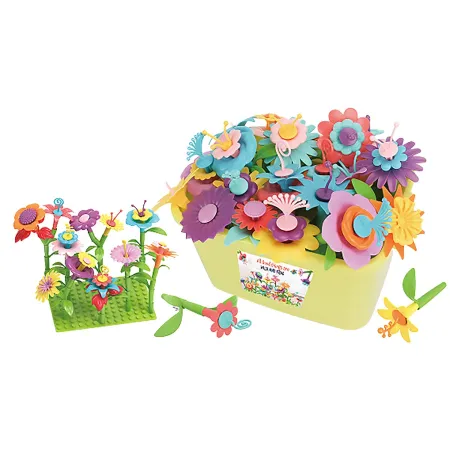 Klocki konstrukcyjne w kuferku, Ogród Kwiatki, Zestaw Do Zbudowania Kwiatowej Kompozycji 135 El.-1876297