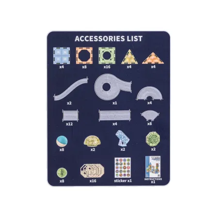 Klocki Magnetyczne Konstrukcyjne TOR KULKOWY Świecące Elementy 142 El. Kulodrom-1876567