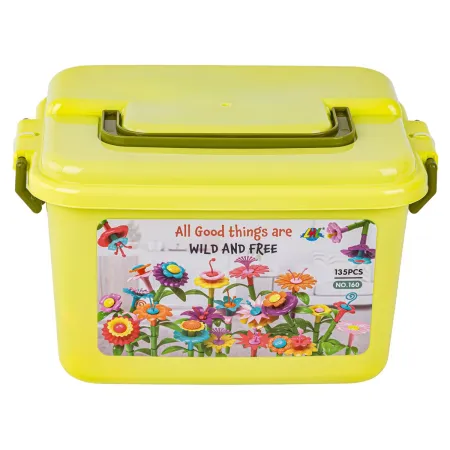 Klocki konstrukcyjne w kuferku, Ogród Kwiatki, Zestaw Do Zbudowania Kwiatowej Kompozycji 135 El.-1876591