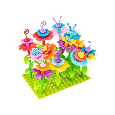 Klocki konstrukcyjne w kuferku, Ogród Kwiatki, Zestaw Do Zbudowania Kwiatowej Kompozycji 135 El.-1876592