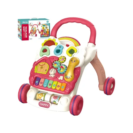 Edukacyjny Chodzik dla dzieci, Jeździk Muzyczny, Pchacz Czerwony-1876613