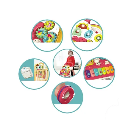 Edukacyjny Chodzik dla dzieci, Jeździk Muzyczny, Pchacz Czerwony-1876615