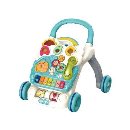 Edukacyjny Chodzik dla dzieci, Jeździk Muzyczny, Pchacz Niebieski-1876618