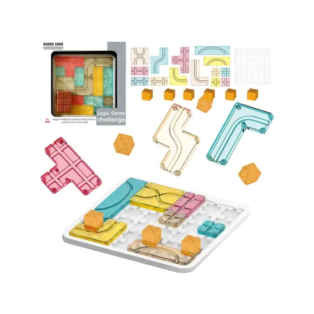 Logiczna układanka, Gra planszowa, Plansza + Kolorowe klocki-1876726