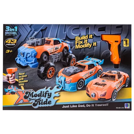 Sportowy, Terenowy Samochód do rozkręcania i skręcania 3w1 TUNING + Wkrętarka, Monster Truck-1876851