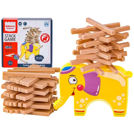 Edukacyjna gra zręcznościowa "Stack Game", Zbuduj wieżę, Układanka, Klocki + Słoń