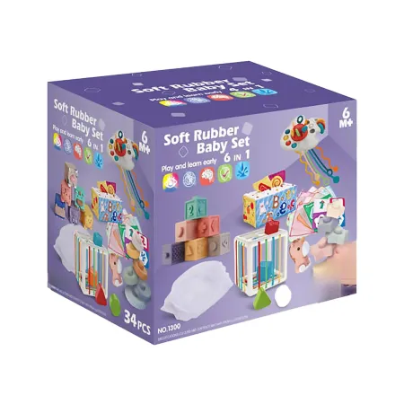 Zabawki Sensoryczne Miękkie klocki 6w1, Gryzak, Sensoryczna Wieża Karty Dla Dzieci-1876931