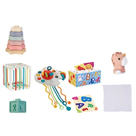Zabawki Sensoryczne Miękkie klocki 6w1, Gryzak, Sensoryczna Wieża Karty Dla Dzieci-1876932