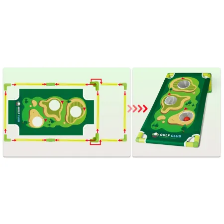 Mini golf, Zestaw dla dzieci do gry w mini golfa, Plansza + Kije + Akcesoria-1876950