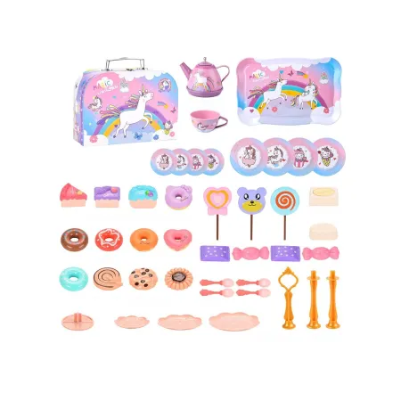 Zestaw kawowy w kuferku, Czajnik, Filiżanki, Słodycze + Akcesoria 48 el.-1877195