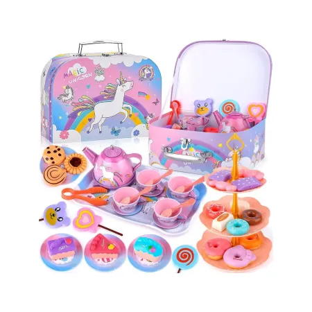 Zestaw kawowy w kuferku, Czajnik, Filiżanki, Słodycze + Akcesoria 48 el.-1877196