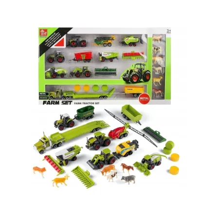 Zestaw Maszyn Rolniczych, Farma, Autka Traktory Resoraki + Akcesoria-1877198