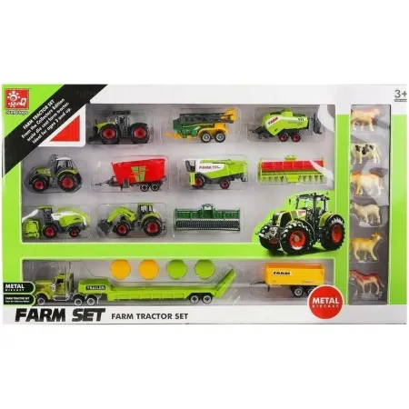 Zestaw Maszyn Rolniczych, Farma, Autka Traktory Resoraki + Akcesoria-1877199