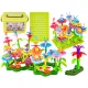 Klocki konstrukcyjne w kuferku, Ogród Kwiatki, Zestaw Do Zbudowania Kwiatowej Kompozycji 135 El.